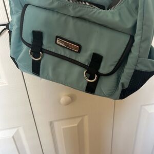 Adrienne Vittadini Light Teal Nylon Interior Zipper Pouch